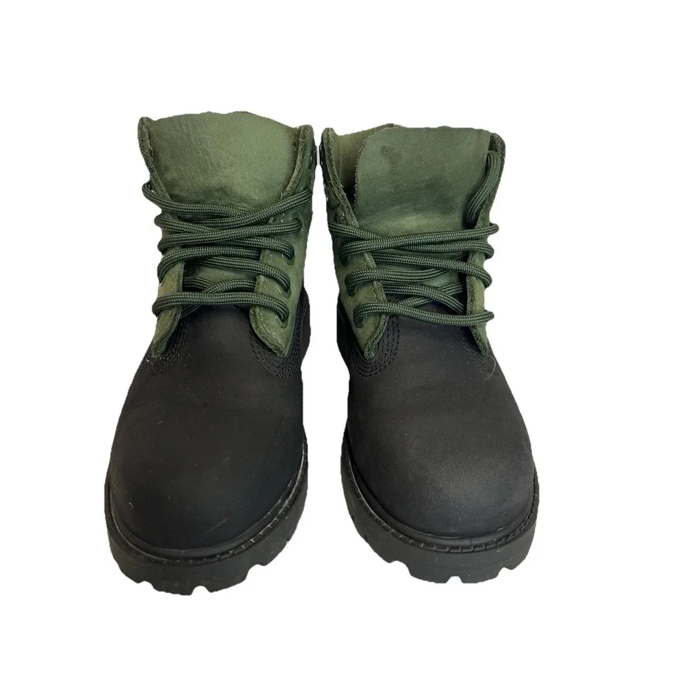 Timberland Waterproof Kids 12.5 Black And Green Boots School Camping Fishing